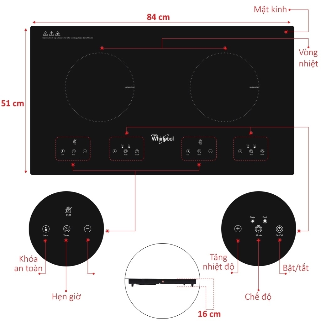 Bếp hồng ngoại đôi Whirlpool ACT752/BLV