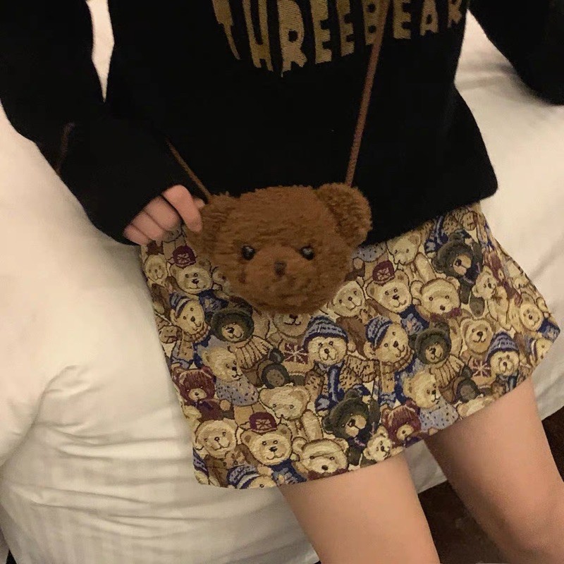 Chân váy chữ A gấu bông dễ thương ulzzang Hàn Quốc [Yannie]