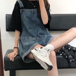 Quần yếm jean, yếm bò ngắn 2 túi trước mẫu mới