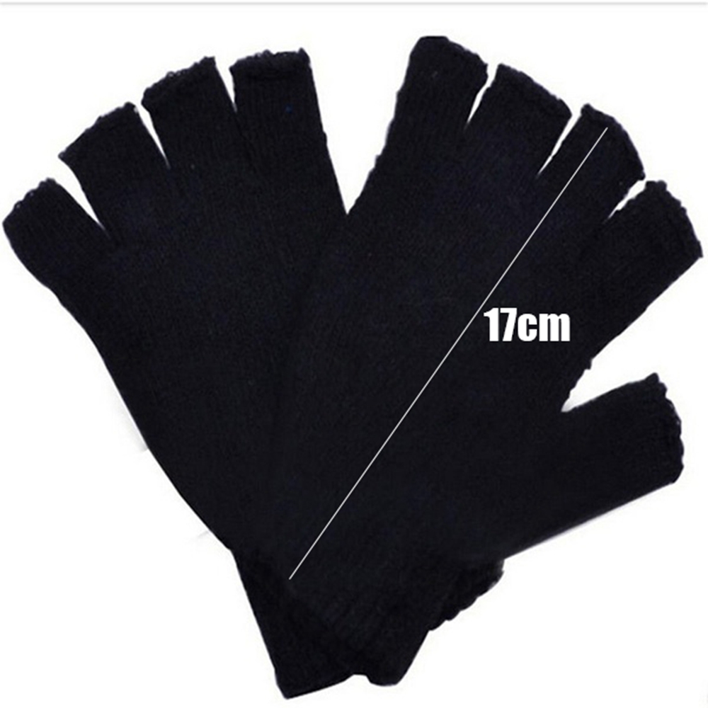 Đôi găng tay hở ngón dệt kim giữ ấm mùa đông thời trang cho cả nam và nữ