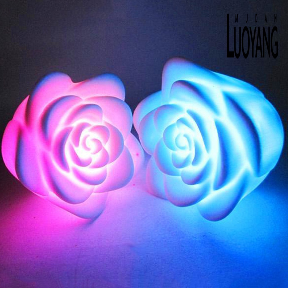 Đèn LED Ban Đêm Hình Hoa Hồng Nổi Trên Mặt Nước Thay Đổi Màu Sắc