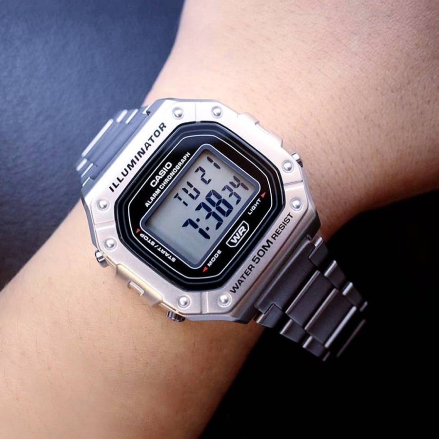 Đồng Hồ Nam Casio Dây Thép Không Ghỉ Trẻ Trung W-218HD-1AVDF Chính Hãng