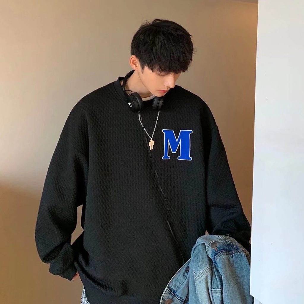 Áo Sweater Cổ Tròn Tay Dài Dáng Rộng Thời Trang Mùa Thu 2022 Mới Cho Nam