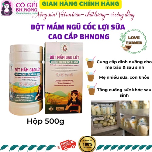 Bột Mầm Gạo Lứt Ngũ Cốc Lợi Sữa Bhnong - Bột lợi sữa Bh.nong CAO CẤP cung cấp dinh dưỡng, mát sữa nhiều sữa-LOVE FARMER
