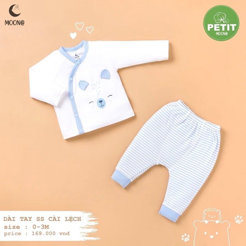 [CHÍNH HÃNG] Bộ sơ sinh cài chéo petit họa tiết bắt mắt đáng yêu trẻ em Moon