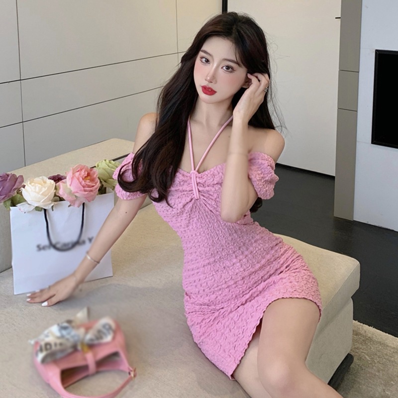 Đầm Trễ Vai Tay Phồng Ôm Dáng Quyến Rũ Thời Trang Hàn Quốc