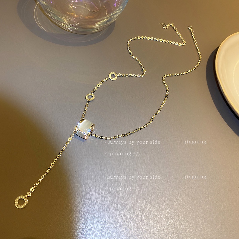 DREJEW vòng cổ Dây Chuyền Mặt Chữ Số La Mã Đính Đá Thời Trang Cho Nữ vòng cổ nữ