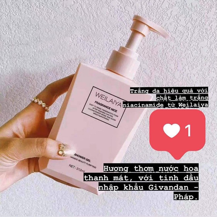 Sữa Tắm Trắng Da Hương Nước Hoa Weilaiya Lưu Hương Lâu Dưỡng Ẩm Trắng Da Toàn Thân 312ml + 60ml - Lvy Beuty | BigBuy360 - bigbuy360.vn