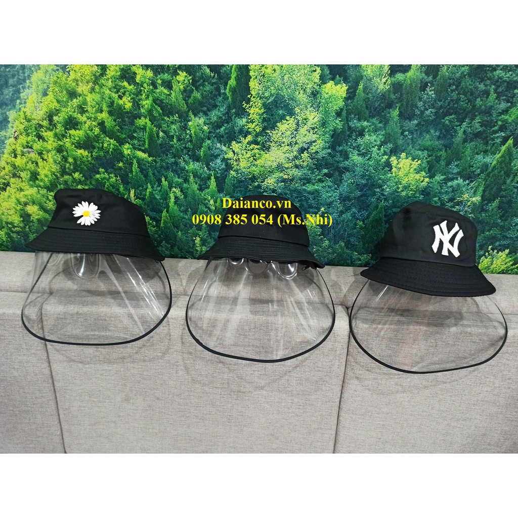 Nón có tấm nhựa che mặt, bảo vệ nước bắn vào mặt- Hàng sẵn