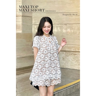 Maide set áo babydoll quần short trẻ trung maxi set