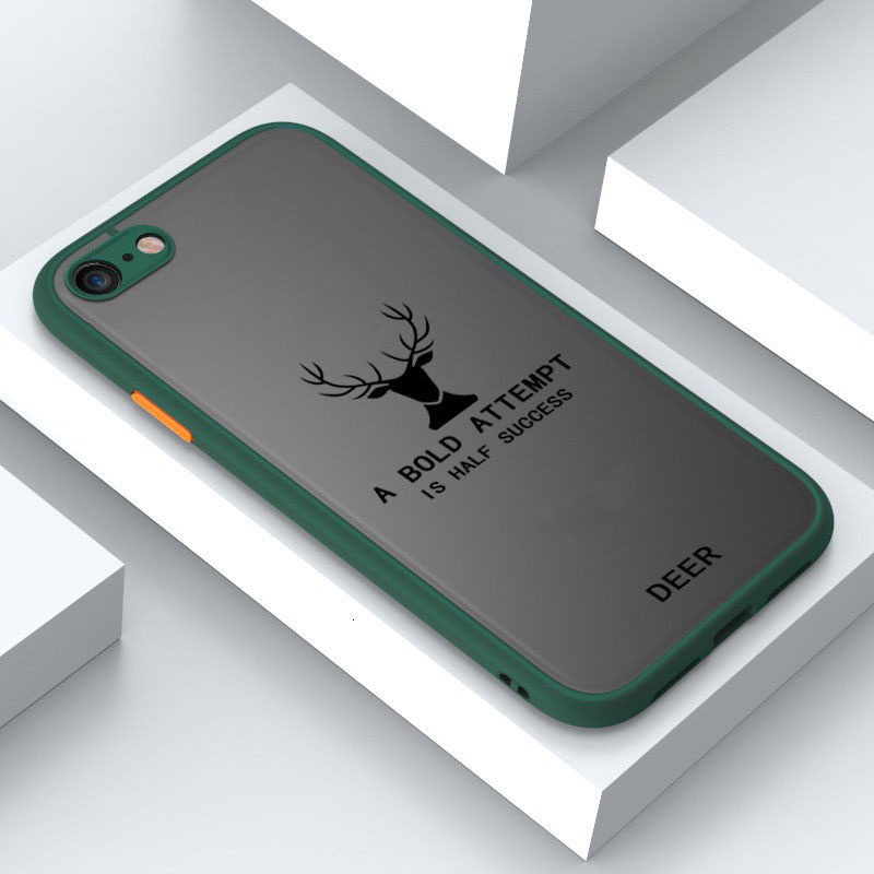 Ốp điện thoại cứng trong suốt in hình sừng nai cho Iphone 6 Plus 6 8 7 11 11 Promax