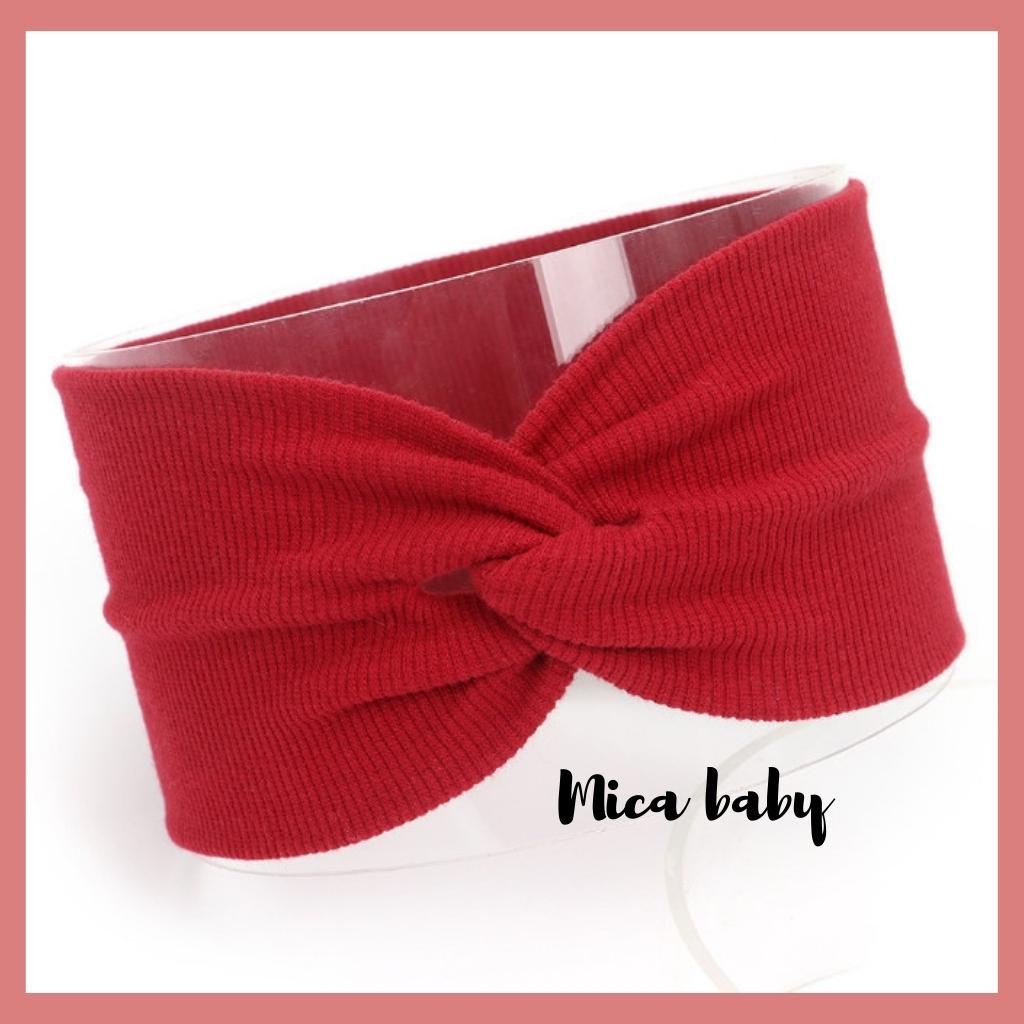 Băng đô len tăm xoắn chéo style hàn quốc đáng yêu cho bé BD45 Mica Baby