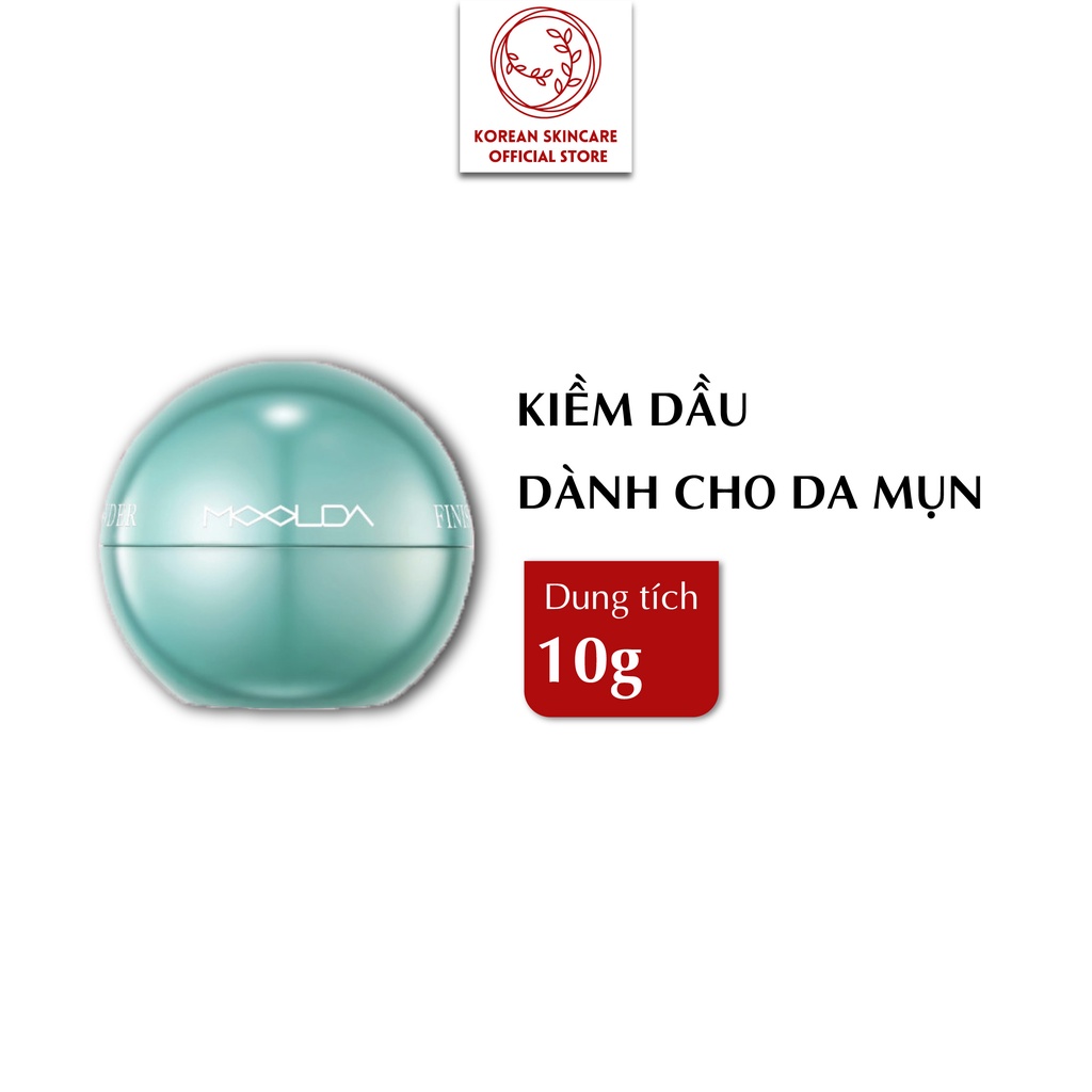 Phấn phủ cho da mụn Moolda Cool Green 10g siêu mịn, kiềm dầu, cấp ẩm và làm dịu mát da