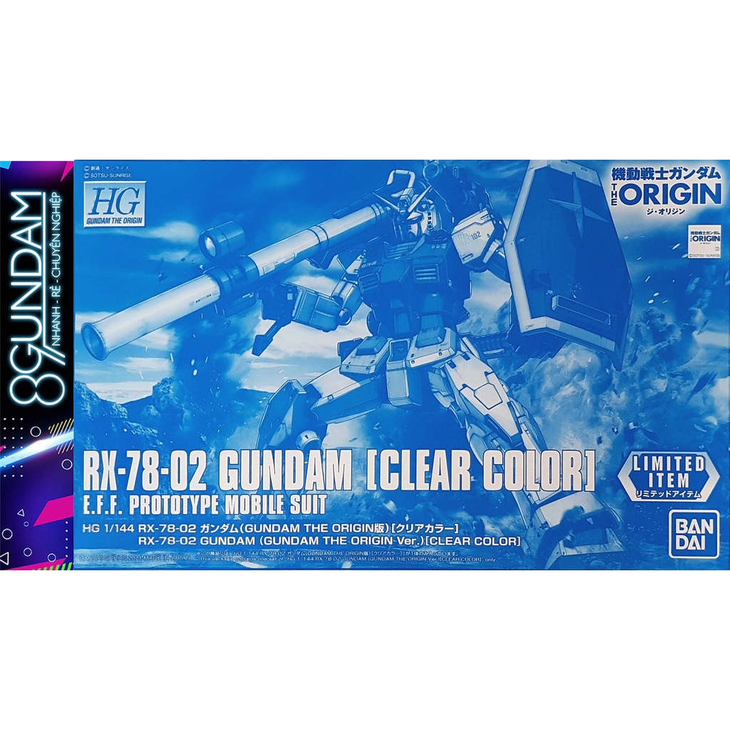 Mô Hình Lắp Ráp The Gundam Base Limited HG RX-78-2 Origin [Clear Color]