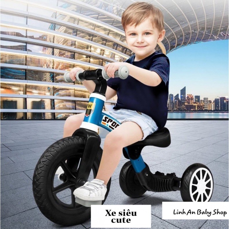 {CHÍNH HÃNG} XE ĐẠP 3 BÁNH SPORT-W KIÊM XE CHÒI CHÂN DÀNH CHO BÉ