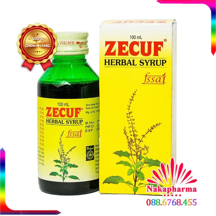 ✅ [CHÍNH HÃNG] Siro ho thảo dược Zecuf -  Giảm ho do kích ứng và dị ứng, ho do hút thuốc, viêm thanh quản, viêm họng