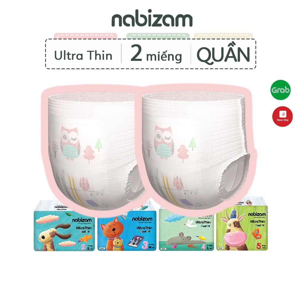 Bỉm NABIZAM ULTRA THIN nội địa Hàn quốc quần/dán size S44/M40/L36/M32/L30/XL26/XXL22/3XL20
