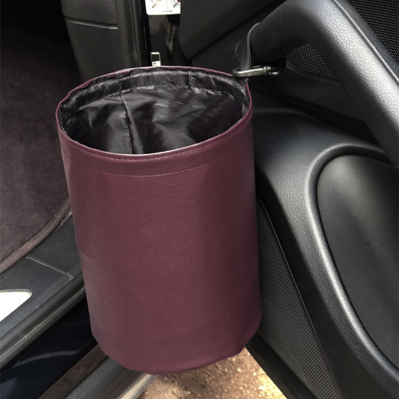 Giỏ Đựng Rác Bằng Da Chống Nước Hai Lớp Tiện Dụng Cho Xe Hơi