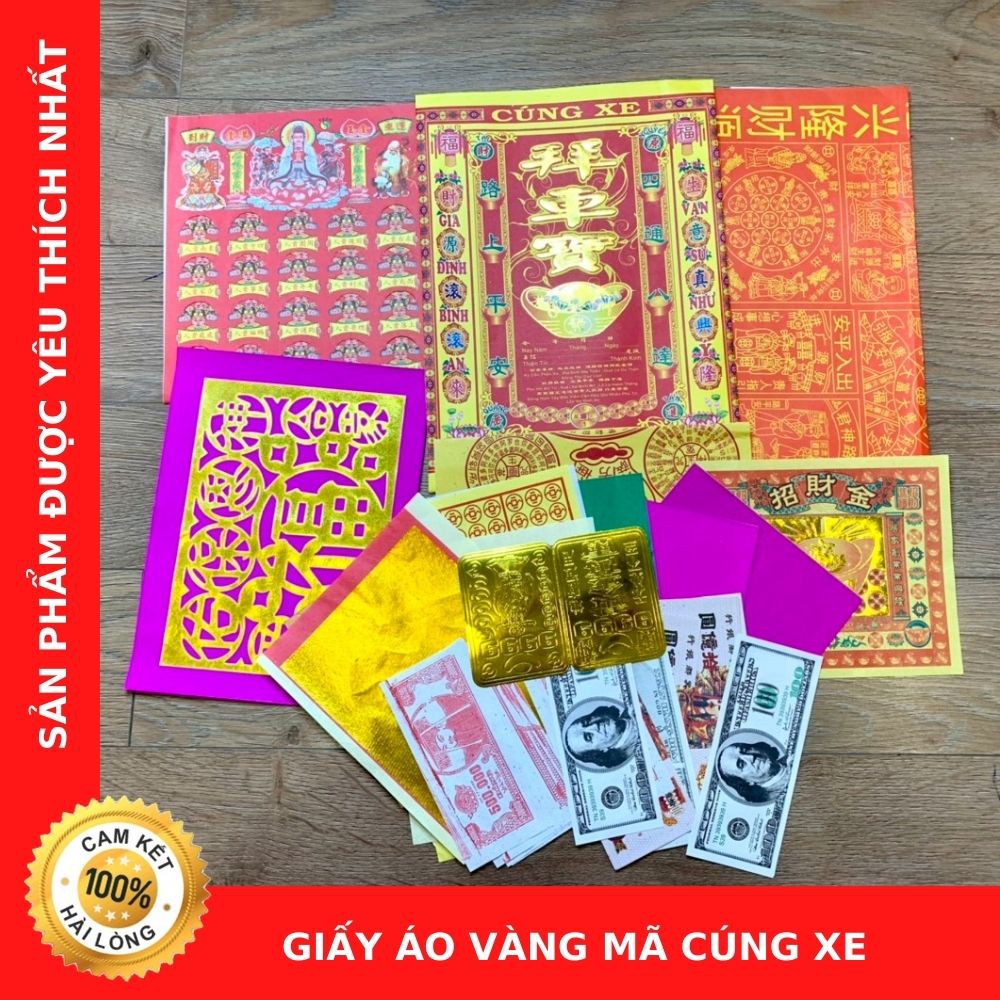 Giấy Áo Vàng Mã Cúng Xe Loại Cao Cấp (Thương Hiệu Chú Sa Di Hoan Hỉ)