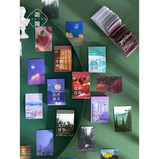 Set nhãn dán 50 stickers phong cảnh theo tông màu Tả Bí Lù Store