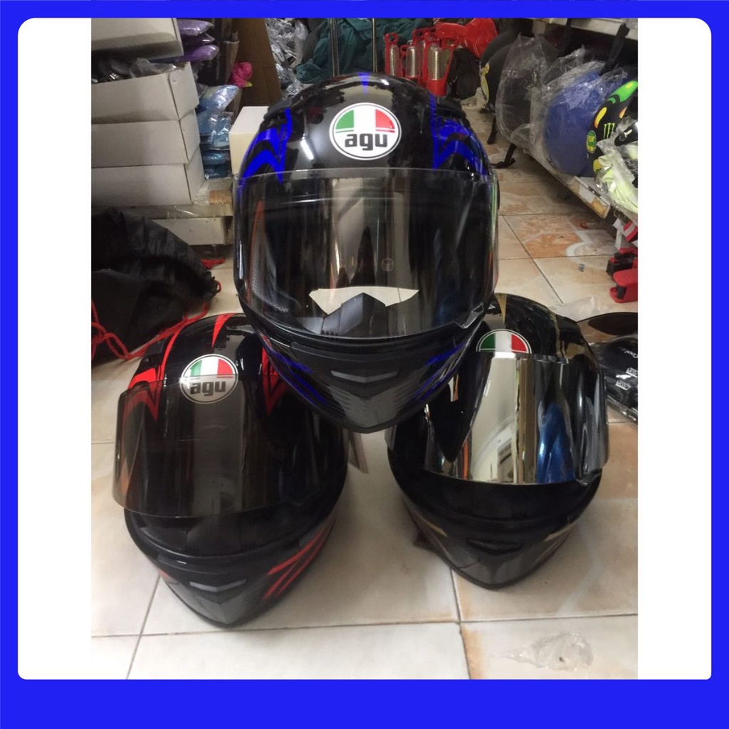 Mũ Bảo Hiểm AGU full face tem avenger da cam trẻ trung năng động hàng chính hãng có tem kiểm định X