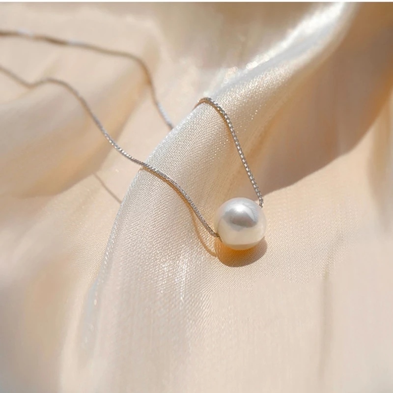 Vòng cổ mặt ngọc trai nước ngọt tự nhiên thời trang cho nữ