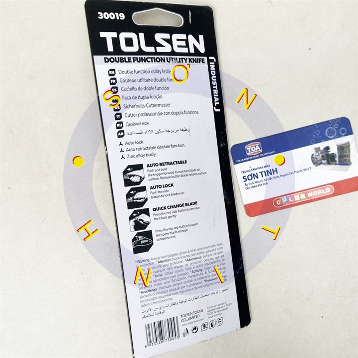 Dao Rọc Giấy Kèm 3 Lưỡi Thép SK2 Utility Knife TOLSEN 30019