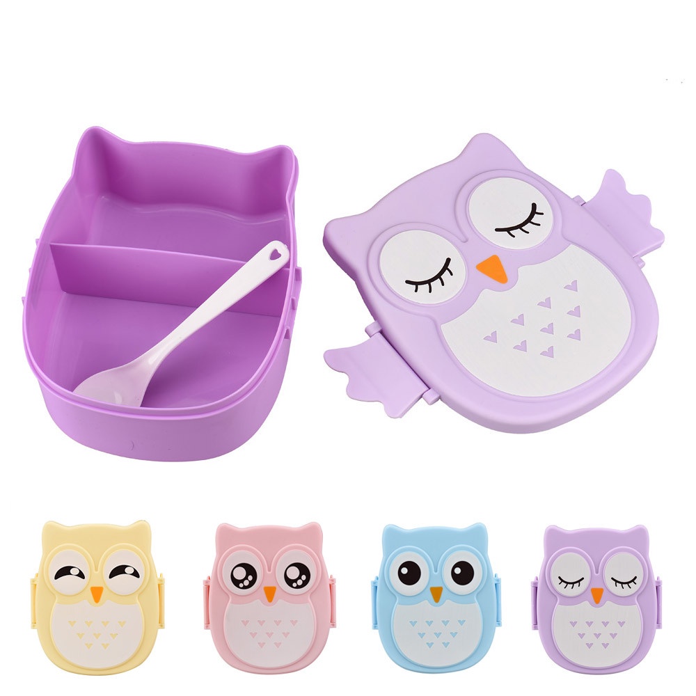 Hộp cơm Hình Chim Cú Dễ Thương Tiện Dụng Mang Theo Du Lịch Dã Ngoại