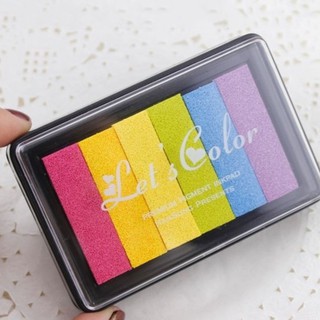Hộp Mực in dấu 6 màu Trang trí Sổ tay Nhật ký Thiệp Handmade Trang trí Album Ảnh Bảng Visionboard
