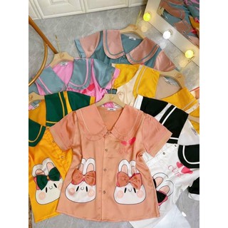 Bộ Đồ Ngủ Pijama cộc tay hình Thỏ