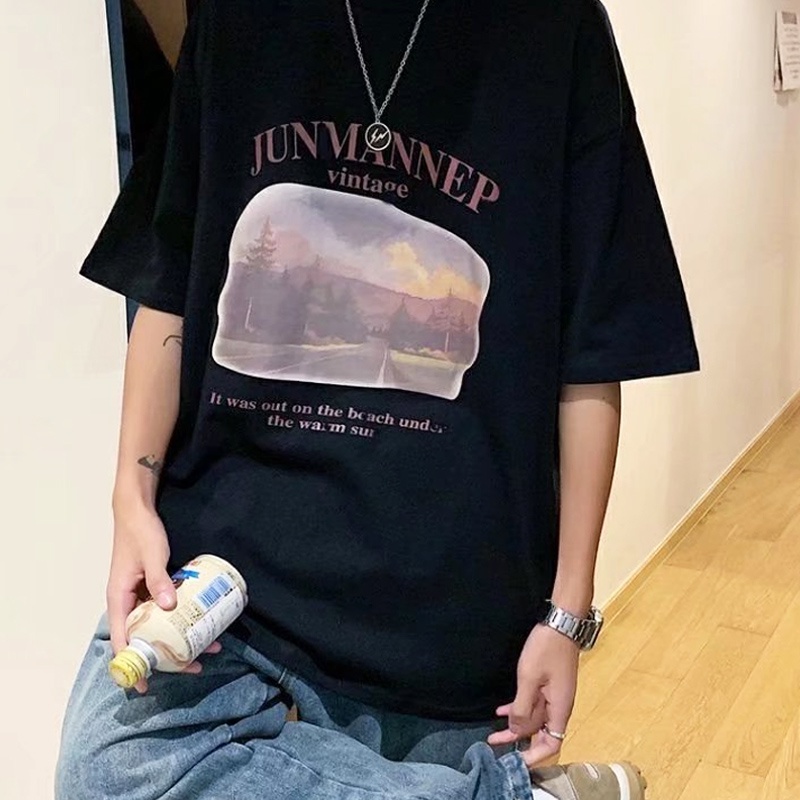 Áo nam Tay Ngắn Phong Cách Hip Hop Thời Trang Đường Phố