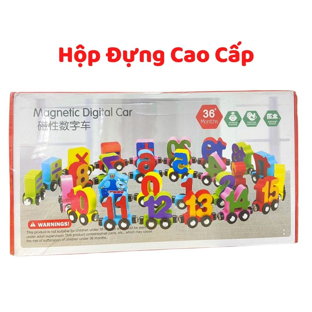 Đoàn Tàu Kéo Số Nam Châm Cao Cấp, Đồ Chơi Gỗ Giáo Dục Phát Triển Trí Tuệ Cho Bé, Shop Bố Mốc