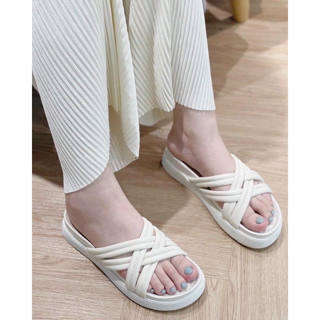 DÉP BÁNH MÌ ĐẾ CAO SU DẺO DÂY ĐAN CHÉO SIÊU ÊM