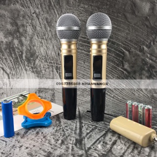 Bộ 2 micro không dây đa năng W512 hát karaoke jack 6.5mm