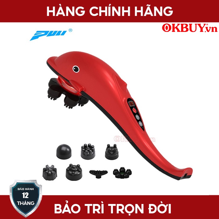 Máy massage cầm tay cá heo pin sạc 7 đầu Puli PL-618DC3 | OKbuy