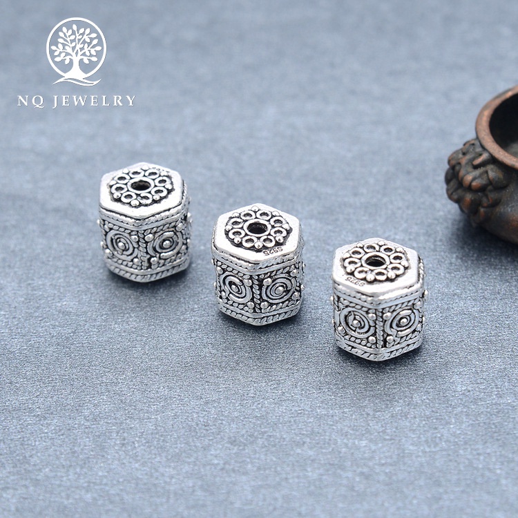 Charm chặn hạt đa giác hoa văn - NQ Jewelry