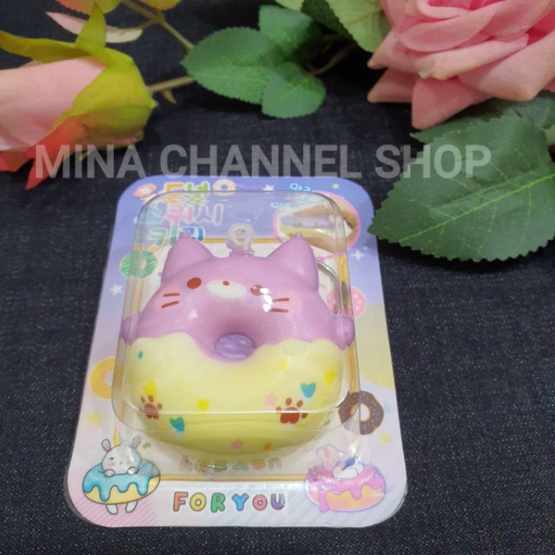 Squishy mini chính hãng Donut thú giá rẻ có hộp mềm thơm chậm tăng