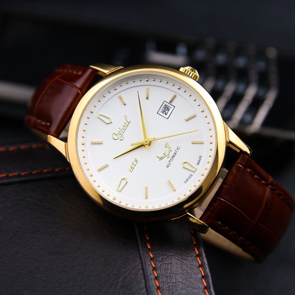 Đồng Hồ Nam Ogival Máy Pin Kim Trôi - Khóa Bướm Xịn Xò - Dây Da, Có Lịch Ngày Cao Cấp  - Bảo Hành 12 Tháng Toàn Quốc