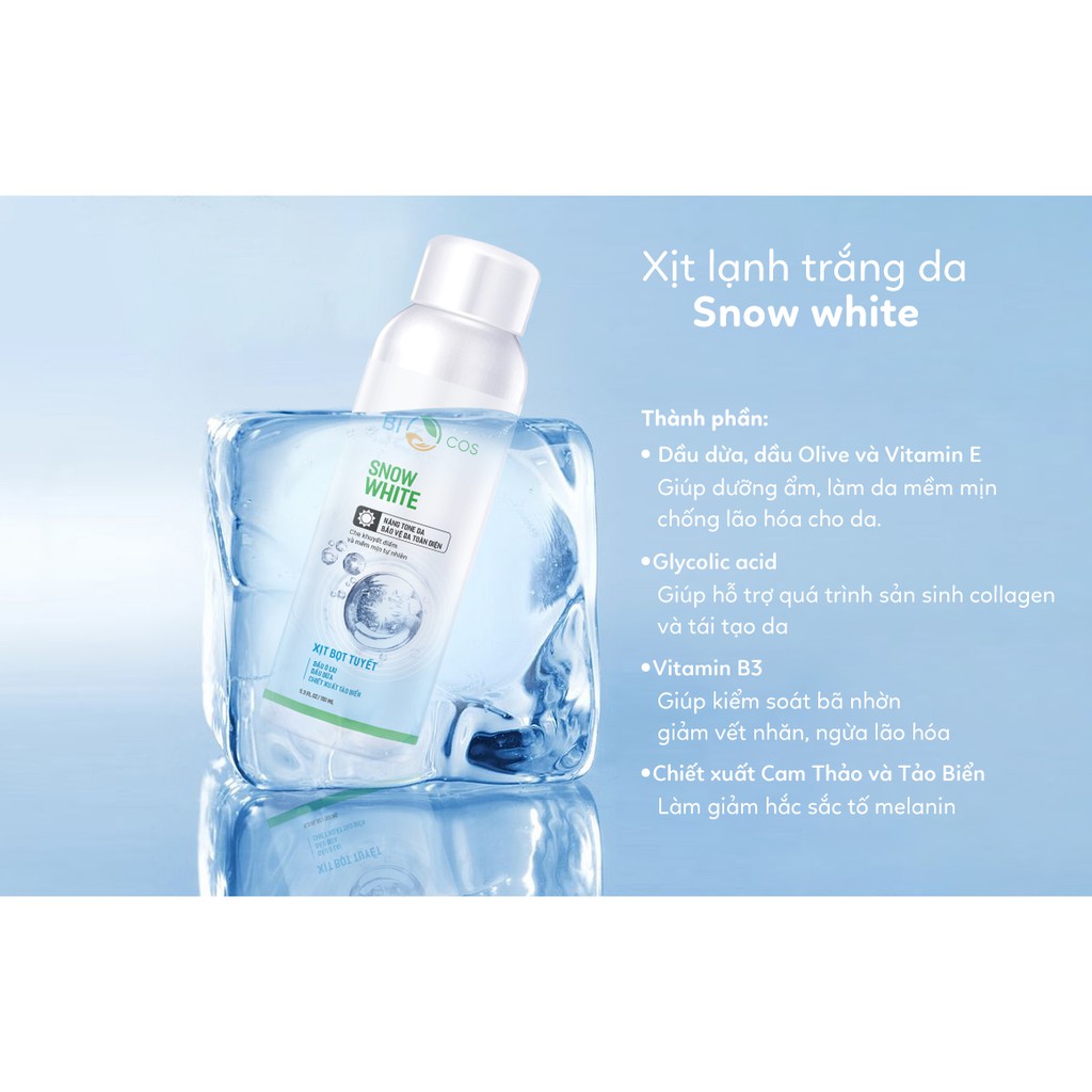 Xịt kem chống nắng, dưỡng trắng dưỡng da và bảo vệ da BIOCOS Snow White | BigBuy360 - bigbuy360.vn