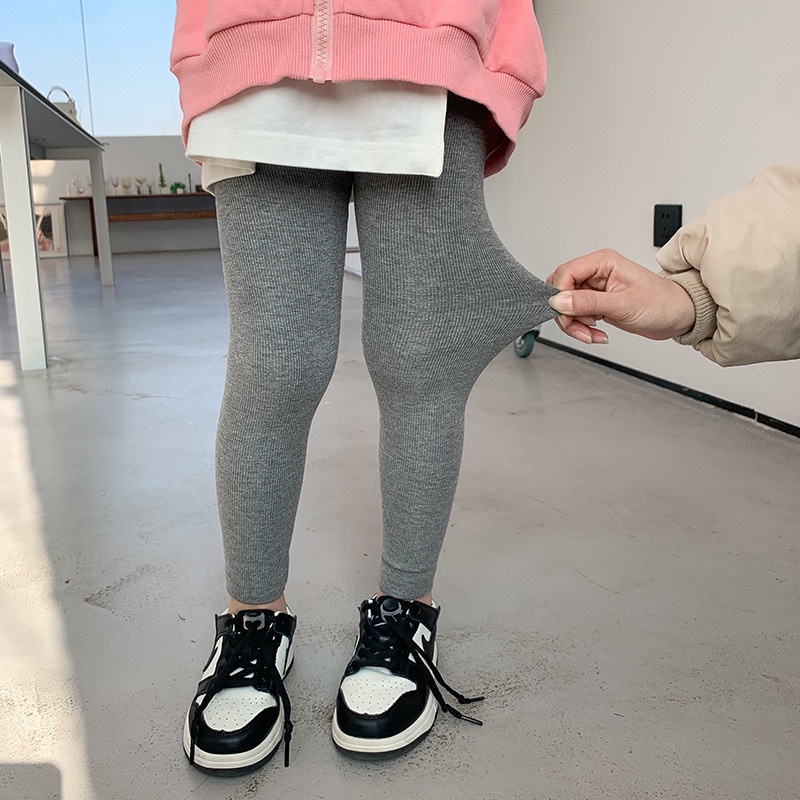 QG311 - Quần legging trơn gân nhỏ sz 90-150, legging mỏng, co dãn nhiều, thời trang hàn quốc thu đông 2022