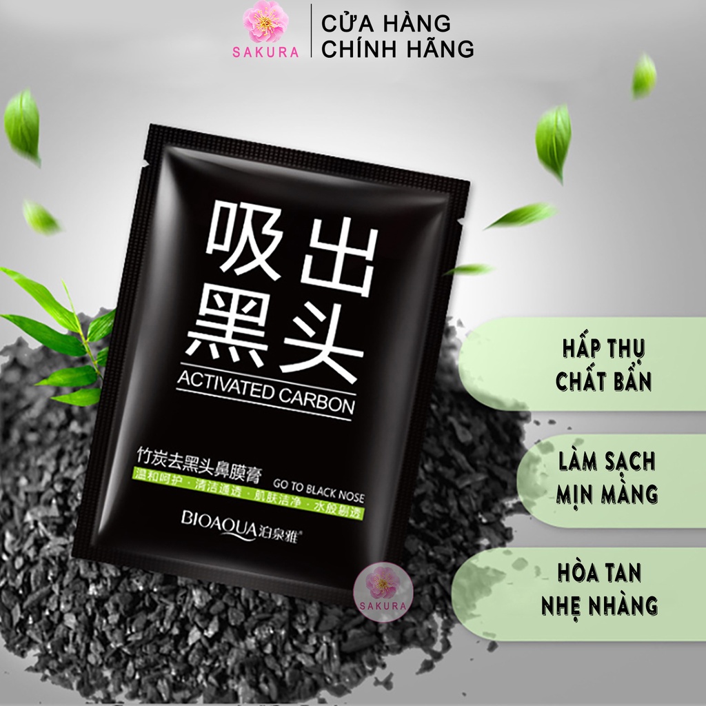 Mặt nạ lột mụn BIOAQUA dạng gel lột mụn chiết xuất than tre hoạt tính lột sạch mụn đầu đen nội địa trung SAKURA 6g