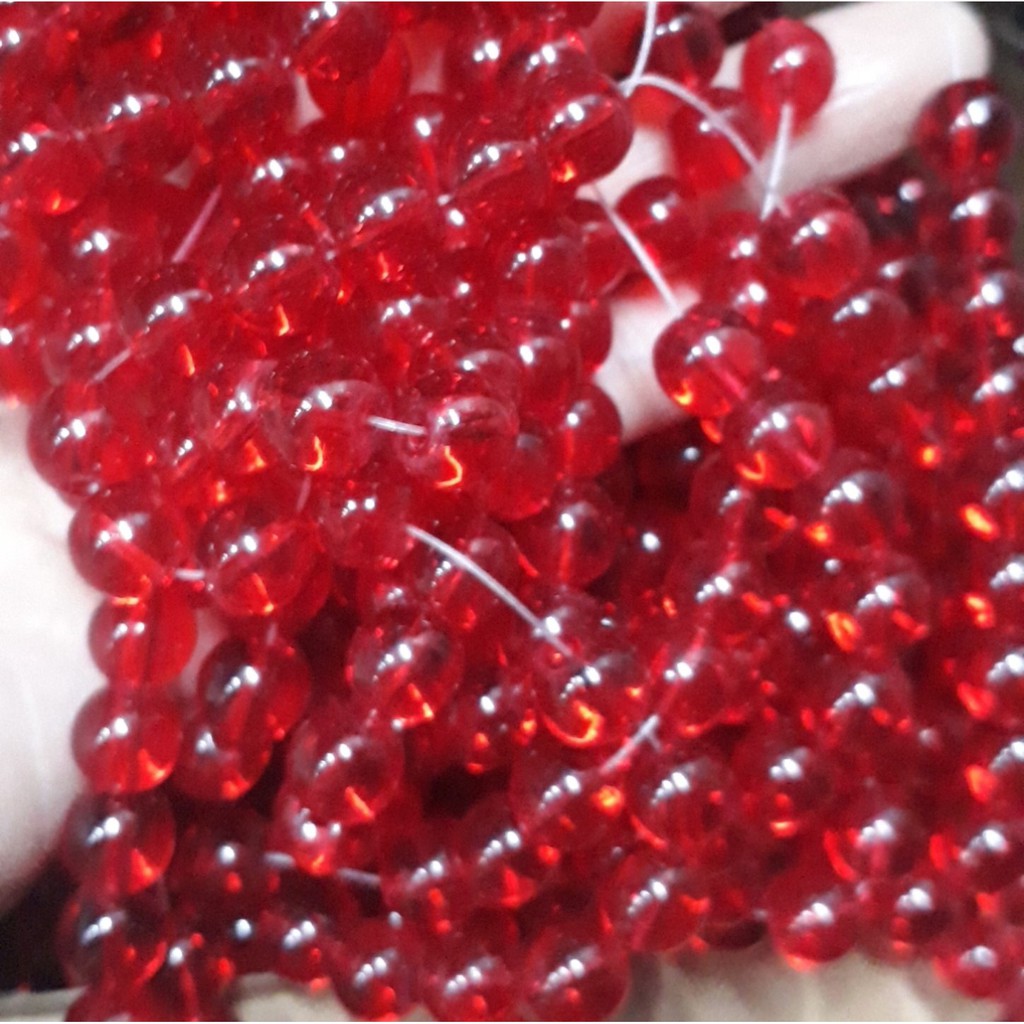 50-100gam hạt đá đỏ tươi size 4-6-8-12mm