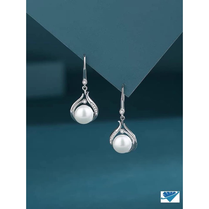 Bộ trang sức nữ bạc thật đính hạt trai nhân tạo sang chảnh tuyệt đẹp LINH MIU SILVER