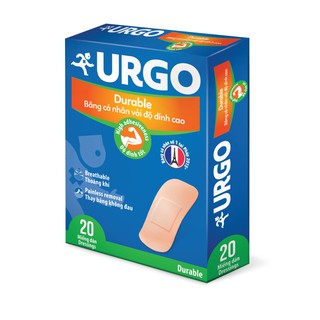 Băng cá nhân vải độ dính cao Urgo Durable 1 hộp 20 miếng dán <0403448>