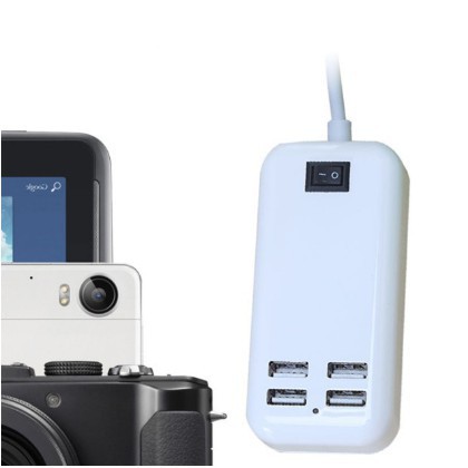 [ xả kho ] C96  Ổ Cắm Sạc 4 Cổng USB 5V-3A (15W)  - Ổ Cắm USB Có Công Tắc Bật Tắt Điện - od