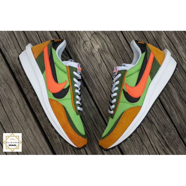 Giày Thể Thao SACAI LDV Waffle Green Yellow Xanh Lá Cây Vàng Logo Cam