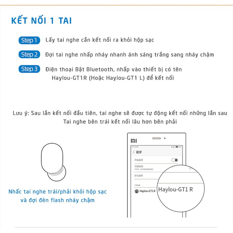 Tai Nghe Bluetooth True Wireless Haylou GT1 V5.0 Chống Nước Giảm Tiếng Ồn