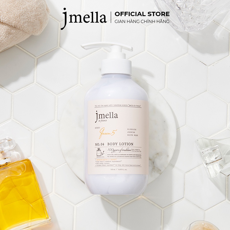 Sữa Dưỡng Thể Jmella In France Hương Nước Hoa No.4 Queen 5 Body Lotion Cỏ An Đê Hút và Vanilla Trầm Ấm Quyến Rũ 500ml