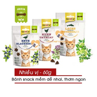 Snack Thưởng - Bánh Thưởng GIMCAT Cho Mèo (Loại Mềm) - Thức Ăn Nhẹ Cho Mèo Gói 60g