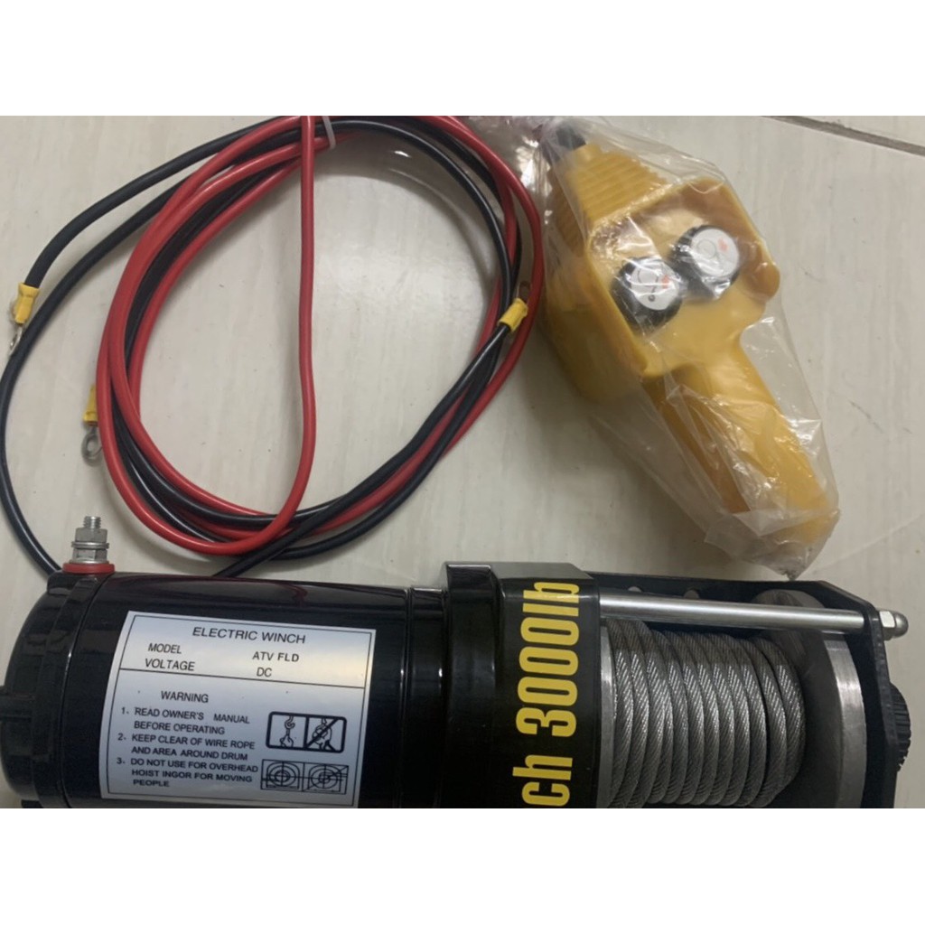 Tời điện 12v ắc quy 3000lbs (1360kg)